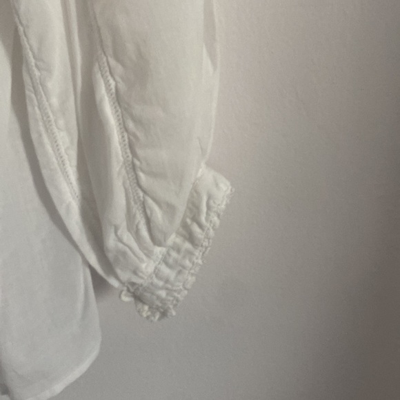 Boho white blouse with sequins and embroidery - Picture 3 of 5